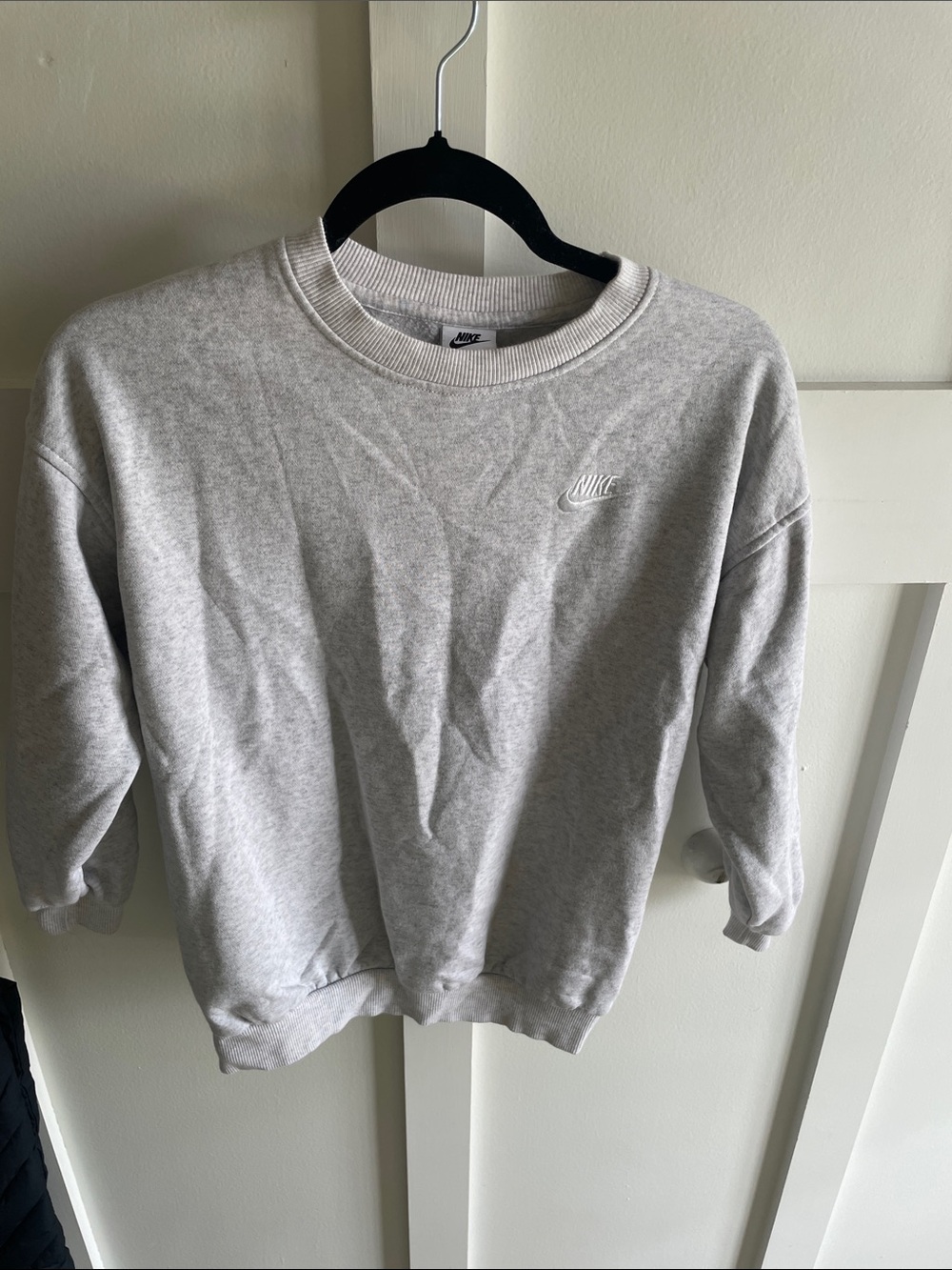Nike Gray Crewneck Sweatshirt with White Swoosh